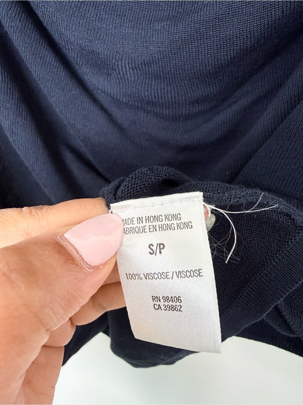 Theory Navy Draped Short Sleeve Top Size Small - Picture 5 of 8